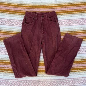 LEE 26” WAIST MAROON STRAIGHT LEG CORDUROY JEANS